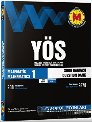 YÖS Matematik - 1 Soru Bankası (Orta Seviye), Kolektif, Metropol Yayın