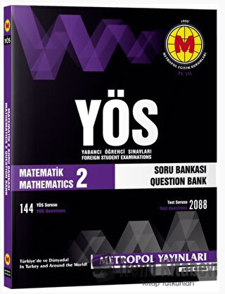 YÖS Matematik - 2 Soru Bankası, Kolektif, Metropol Yayınları, Fiyatı, 