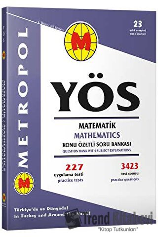 YÖS Matematik Konu Özetli Soru Bankası, Kolektif, Metropol Yayınları, 