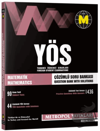 YÖS Matematik Tüm Konular Çözümlü Soru Bankası - Kolektif - Metropol Y