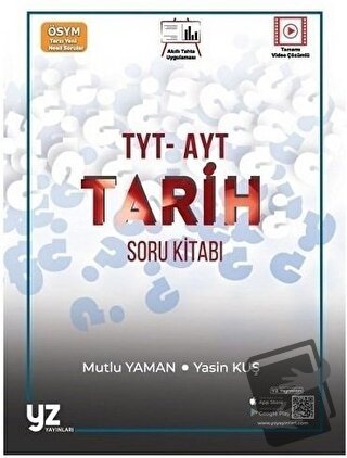 YZ YKS TYT AYT Tarih Soru Kitabı - Mutlu Yaman - YZ Yayınları - Fiyatı