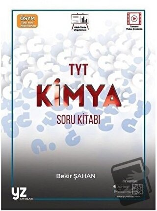 YZ YKS TYT Kimya Soru Kitabı - Bekir Şahan - YZ Yayınları - Fiyatı - Y